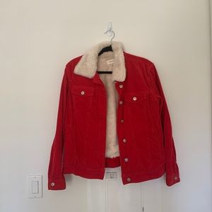 Pacsun red sherpa jacket